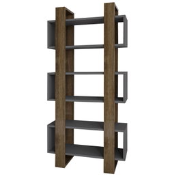Hanah Home Estantería Milano Walnut, Anthracite - 80x160x28.6 cm
